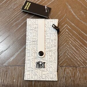 Badgley Mischka White Wallet with Black Accents
